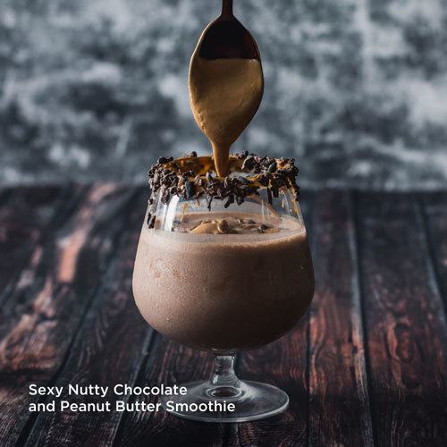 sexy nutty chocolate and peanut butter smoothie