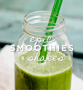 smoothie in a glass jar with straw
