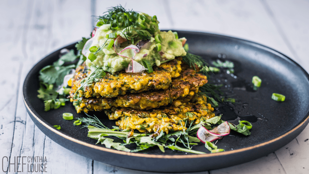 corn fritters on a plate